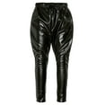 thumbnail image 1 of inhzoy Kids Girls Boys Stylish Harem Pants Shiny Metallic Dance Bottoms Hip Hop Dancewear Stage Performance Sweatpants Black 15-16, 1 of 7