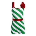 thumbnail image 1 of inhzoy Kids Girls Candy Cane Stripes Leotard Jumpsuit Ballet Gymnastics Dancewear Unitard Biketard Green 6, 1 of 5