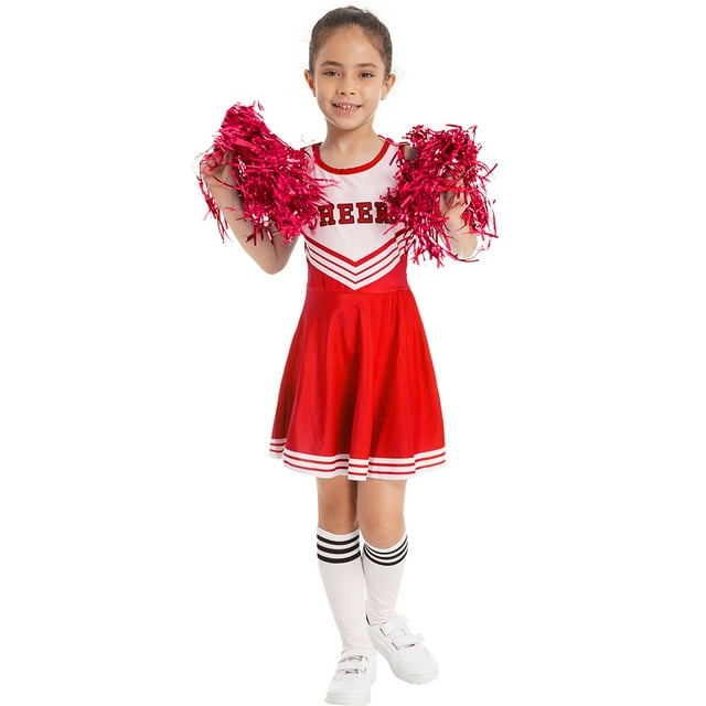 inhzoy Kids Girls Cheer Leader Uniform Costume Cheerleading Dance Fancy ...