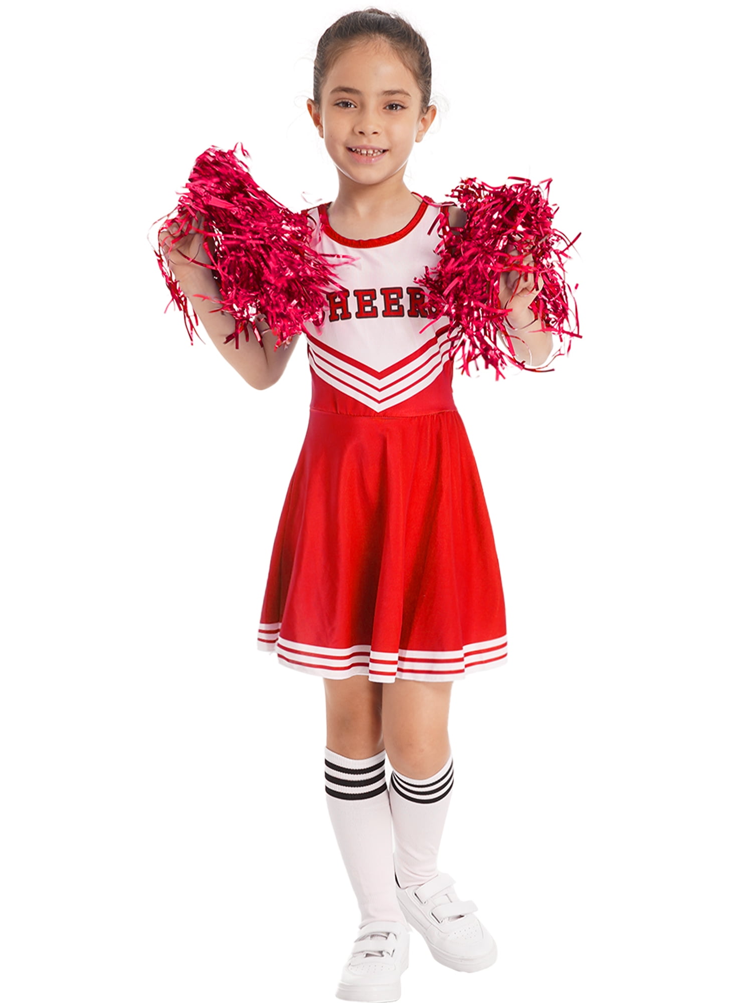 inhzoy Kids Girls Cheer Leader Uniform Costume Cheerleading Dance Fancy