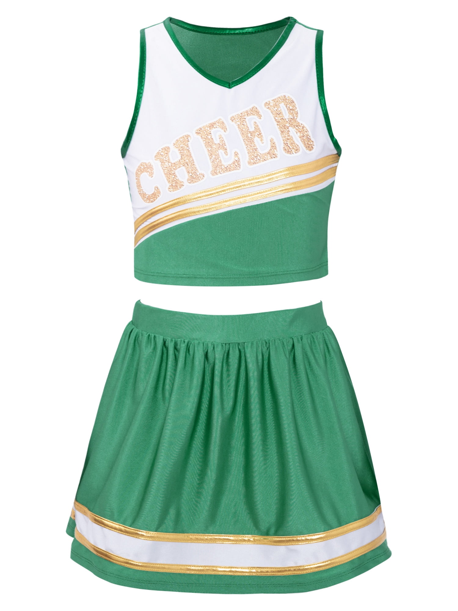 inhzoy Kids Girls Cheerleadering Outfit High School Cheer Leader ...