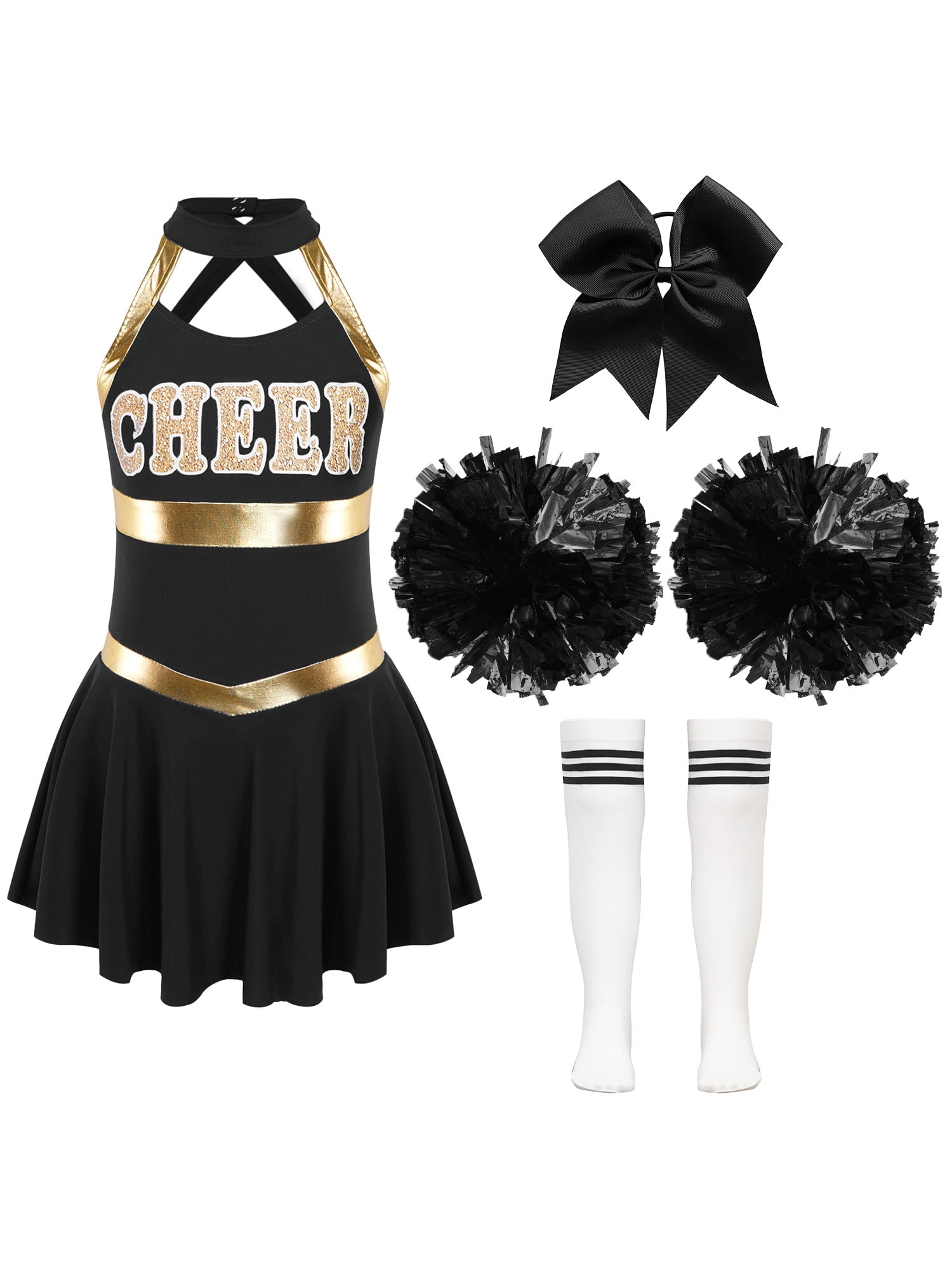 inhzoy Kids Girls Cheerleading Outfit Sets High School Festival
