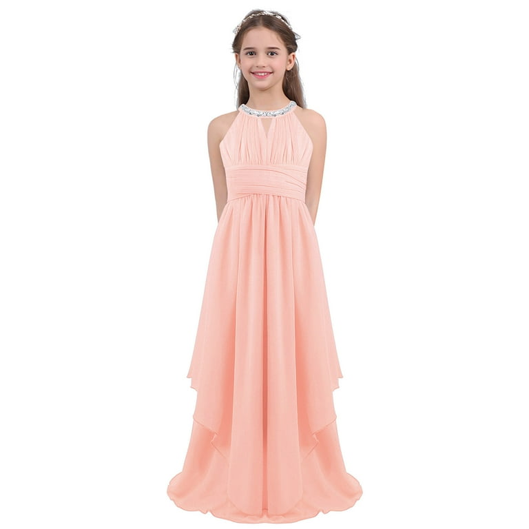 Pink Sleeveless Halter Flower Prom Dress Pink Sleeveless Halter Flower Prom Dress