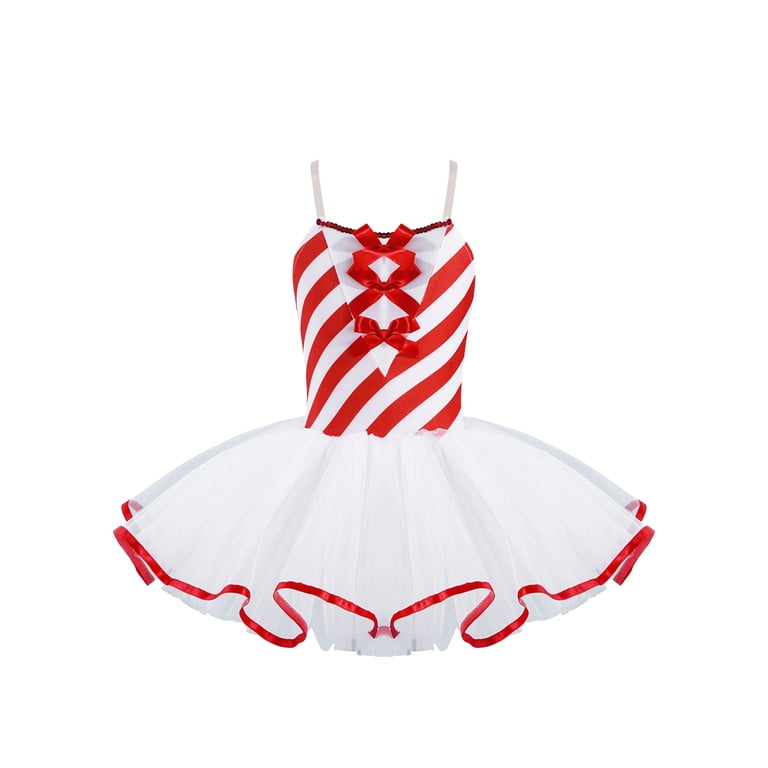 ballet christmas dress inhzoy Kids Girls Mrs Claus Attire, Dance Costume, Candy Cane Skating Dress, Santa Tutu 4-16 Red 14 With its vibrant colors
