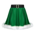 thumbnail image 1 of inhzoy Kids Girls Christmas Party Santa Cosplay Costume Skirt A Line Velvet Skirt Green 4, 1 of 6