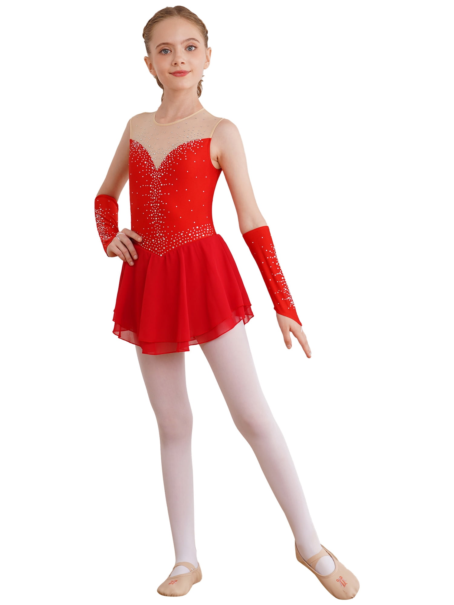 inhzoy Kids Girls Figure Ice Skating Dress Ballet Dance  display picture 1