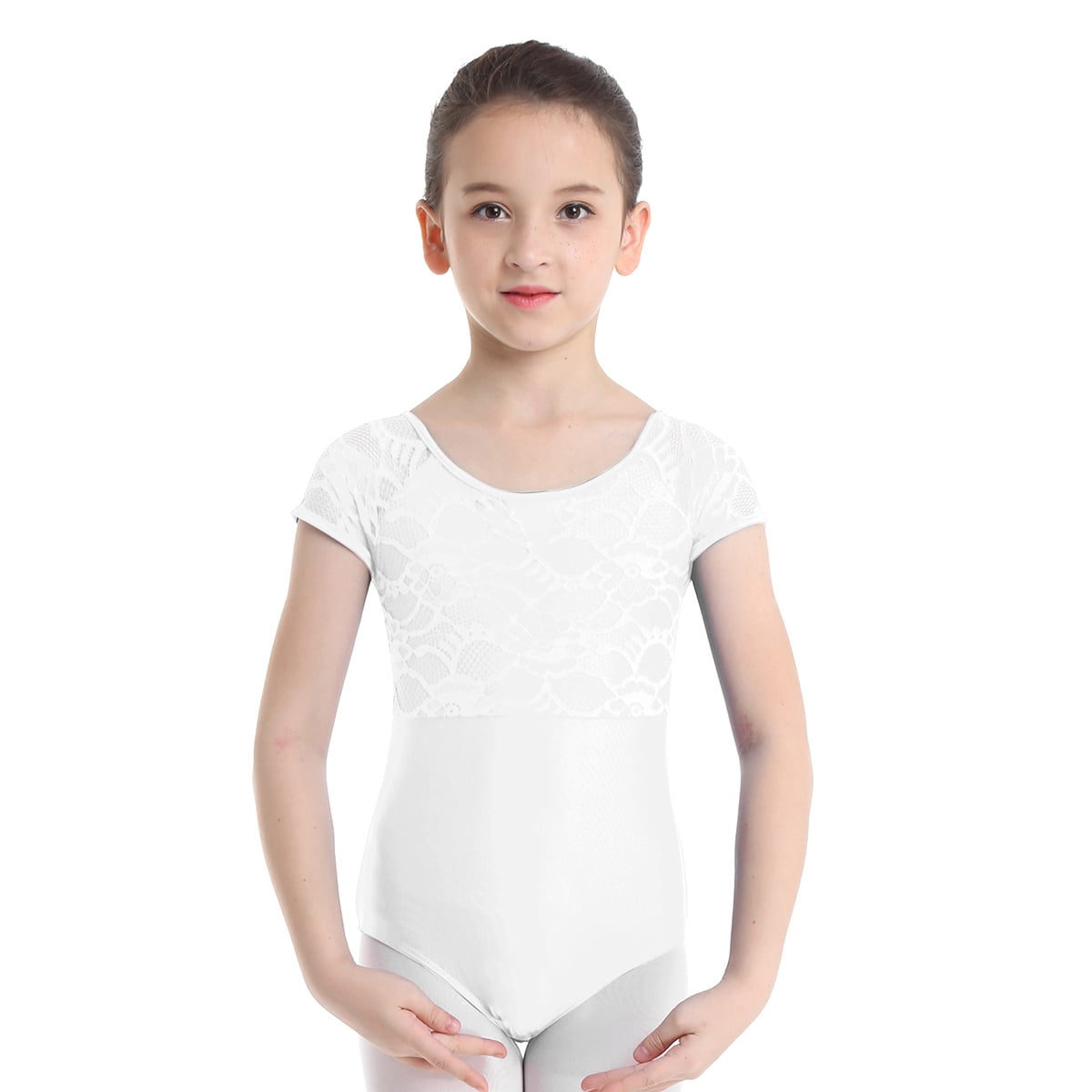 inhzoy Kids Girls' Floral Lace Ballet Dance Leotard Team Basic Leotard