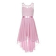 thumbnail image 1 of inhzoy Kids Big Girls Floral Lace Flower Girls Bridesmaid Dress High Low Hem Sleeveless Wedding Birthday Party Dress Dusty Pink 16, 1 of 7