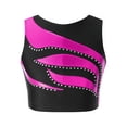 thumbnail image 1 of inhzoy Kids Girls Gymnastic Crop Top Shiny Metallic Sleeveless Dance Tank Shirts Activewear,Sizes 6-16 Hot Pink 10, 1 of 7
