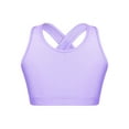 thumbnail image 1 of inhzoy Kids Girls Gymnastic Crop Top Yoga Workout Sports Bra Top Cirss Cross Back Vest Tank Top Purple 10, 1 of 5