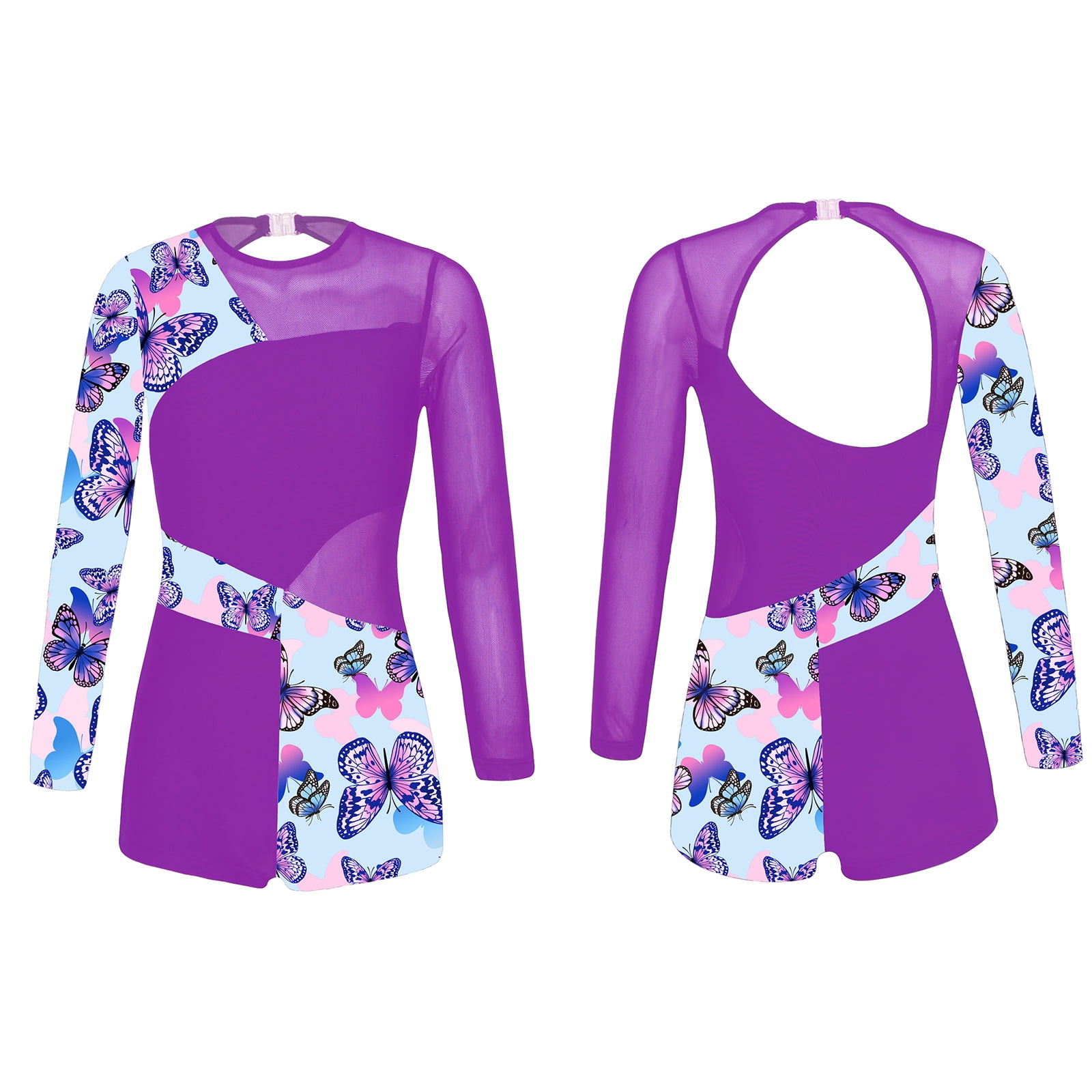 inhzoy Kids Girls Gymnastic Jumpsuit Long Sleeve Dance Leotard Active