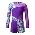 thumbnail image 1 of inhzoy Kids Girls Gymnastic Jumpsuit Long Sleeve Dance Leotard Active Biketard Unitard 4-14 Purple 8, 1 of 7