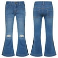 thumbnail image 1 of inhzoy Kids Girls High Waist Distressed Flared Jeans Bell Bottom Denim Trousers 01BlueA 10, 1 of 8