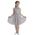 thumbnail image 1 of inhzoy Kids Girls Lace Chiffon Flower Girls Dress Bowknot Back Sleeveless Sequined Wedding Birthday Party Princess Gowns,Sizes 2-16 Gray 16, 1 of 7