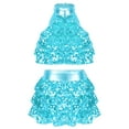 thumbnail image 1 of inhzoy Kids Girls Latin Jazz Dance Outfits Shiny Sequins Crop Tops with Tutu Skirt Blue 5-6, 1 of 5