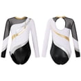 thumbnail image 1 of inhzoy Kids Girls Long Sleeve Ballet Gymnastic Dance Leotard Mesh Splice Figure Skating Costumes Jumpsuit White 16, 1 of 7