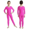 thumbnail image 1 of inhzoy Kids Girls Long Sleeve Ballet Gymnastic Leotard Full Length Jumpsuit Unitard Solid Color Dancewear,Sizes 3-14 Rose 13-14, 1 of 4