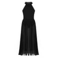 thumbnail image 1 of inhzoy Kids Girls Lyrical Dance Dress Halter Neck Tulle Leotard Dress Praise Dance Tunic Black 10, 1 of 7
