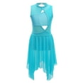 thumbnail image 1 of inhzoy Kids Girls Lyrical Dance Dress Sleeveless Cutout Ballet Leotard Dress Modern Contemporary Dancewear Blue-green 16, 1 of 8