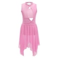 thumbnail image 1 of inhzoy Kids Girls Lyrical Dance Dress Sleeveless Cutout Ballet Leotard Dress Modern Contemporary Dancewear Pink 8, 1 of 6