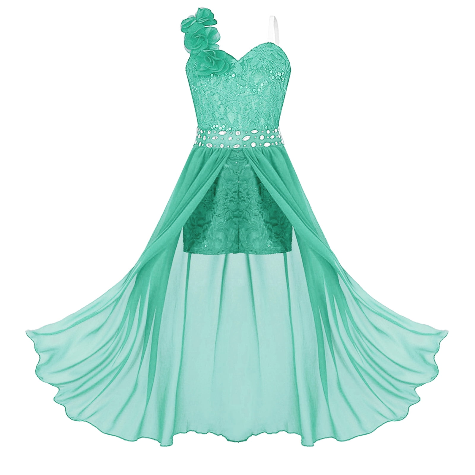 inhzoy Kids Girls Maxi Lace Junior Bridesmaid Dress Mint Green 12 -  Walmart.com