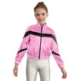 thumbnail image 1 of inhzoy Kids Girls Metallic lightweight Zip-Up Bomber Jacket,Sizes 6-16 Pink-A 10, 1 of 7