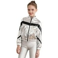 thumbnail image 1 of inhzoy Kids Girls Metallic lightweight Zip-Up Bomber Jacket,Sizes 6-16 Silver-A 14, 1 of 9