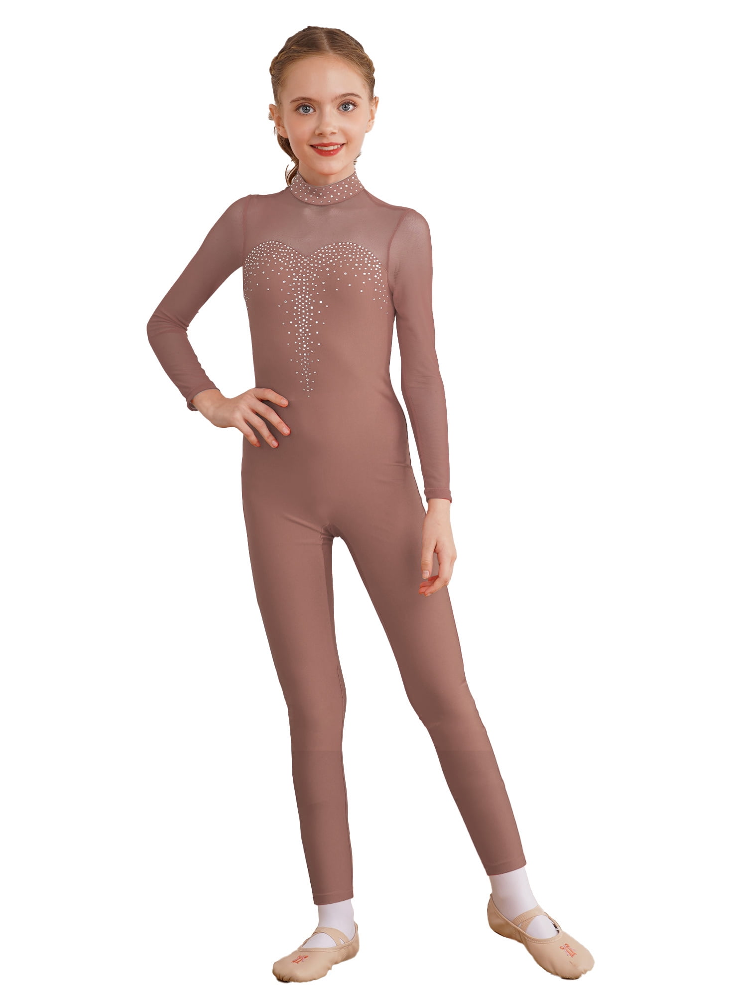 inhzoy Kids Girls One Piece Dance Jumpsuit Gymnastics Unitard Long