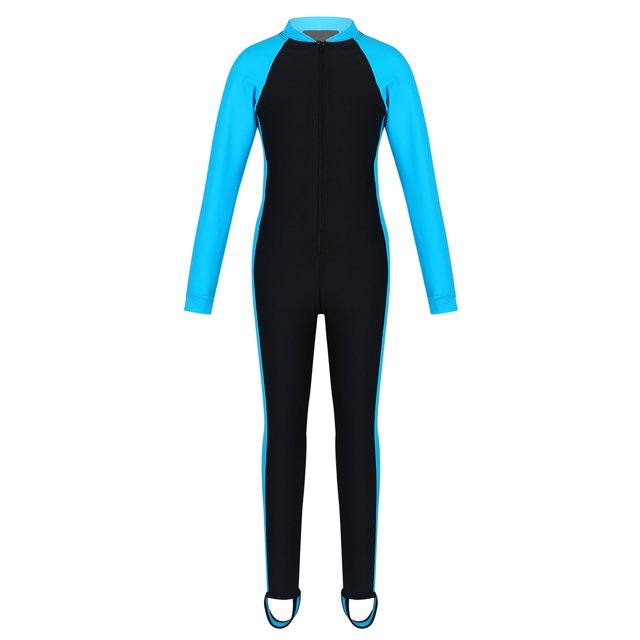 inhzoy Kids Girls One Piece Zip up Rash Guard Shirt Swimsuit