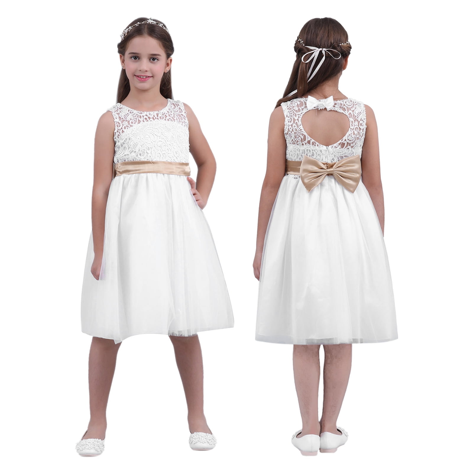 Flower girl dresses sale with heart shaped back