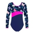 thumbnail image 1 of inhzoy Kids Girls Printed Long Sleeve Gymnastics Leotards Dancewear Bubbles Navy 6, 1 of 3
