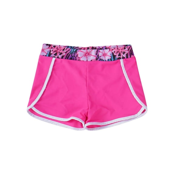 inhzoy Kids Girls Printed Swim Trunk Shorts Bottoms Athletic Activewear,Sizes 4-16 Gardenia Rose 4