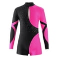 thumbnail image 1 of inhzoy Kids Girls Rhinestone Long Sleeve Gymnastics Leotard Ballet Dance Bodysuit Hot Pink 12, 1 of 7