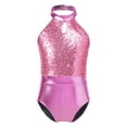 thumbnail image 1 of inhzoy Kids Girls Sequins Halter Gymnastic Dance Leotard Ballet Contemporary Dancewear Bodysuit A Light Pink 10, 1 of 7
