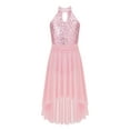 thumbnail image 1 of inhzoy Kids Girls Sequins Lyrical Dance Dress Halter Neck Ballet Figure Skating Dance Leotard Dress Pink 10, 1 of 8