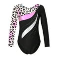 thumbnail image 1 of inhzoy Kids Girls Shiny Dance and Gymnastic Leotard Unitard Long Sleeve Biketard Bodysuit Leopard Colorful 12, 1 of 5