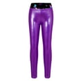 thumbnail image 1 of inhzoy Kids Girls Shiny Metallic Gymnastic Dance Sports Pants Leggings Purple 10, 1 of 5