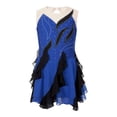 thumbnail image 1 of inhzoy Kids Girls Shiny Ruffle Figure Skating Dance Dress Sleeveless Lyrical Ballet Dancewear Blue 14, 1 of 5