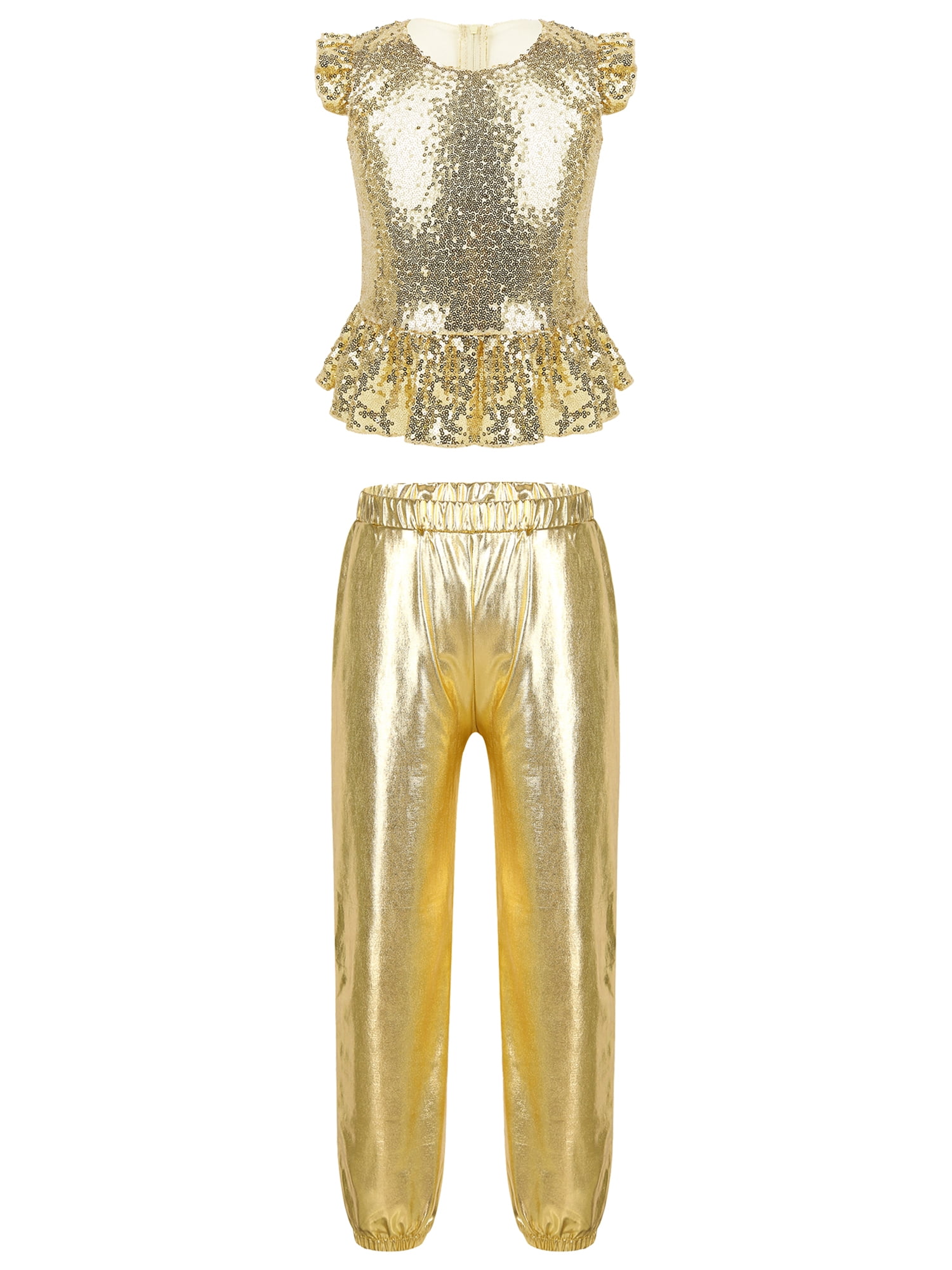 Girls Dress Ballerina Skirt V Neck Sundress Shiny Dancewear Dance Uniform Jazz E - Foto 13