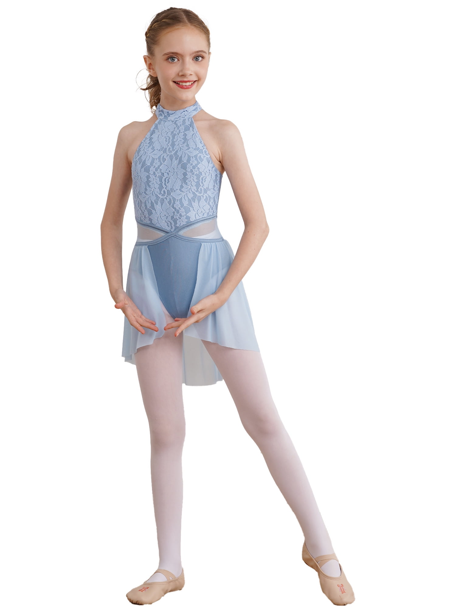 inhzoy Kids Girls Sleeveless Lyrical Dance Dress Ballet