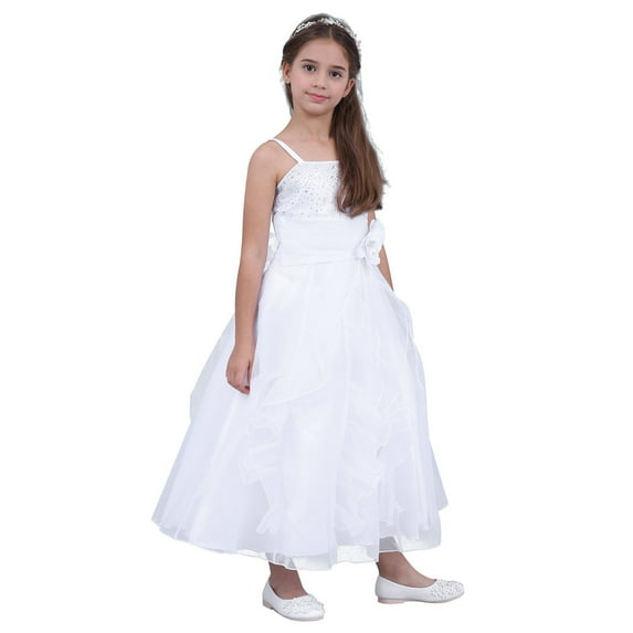 inhzoy Kids Girls Sleeveless Rhinestone Bow-Knot Wedding Bridesmaid Flower Dress