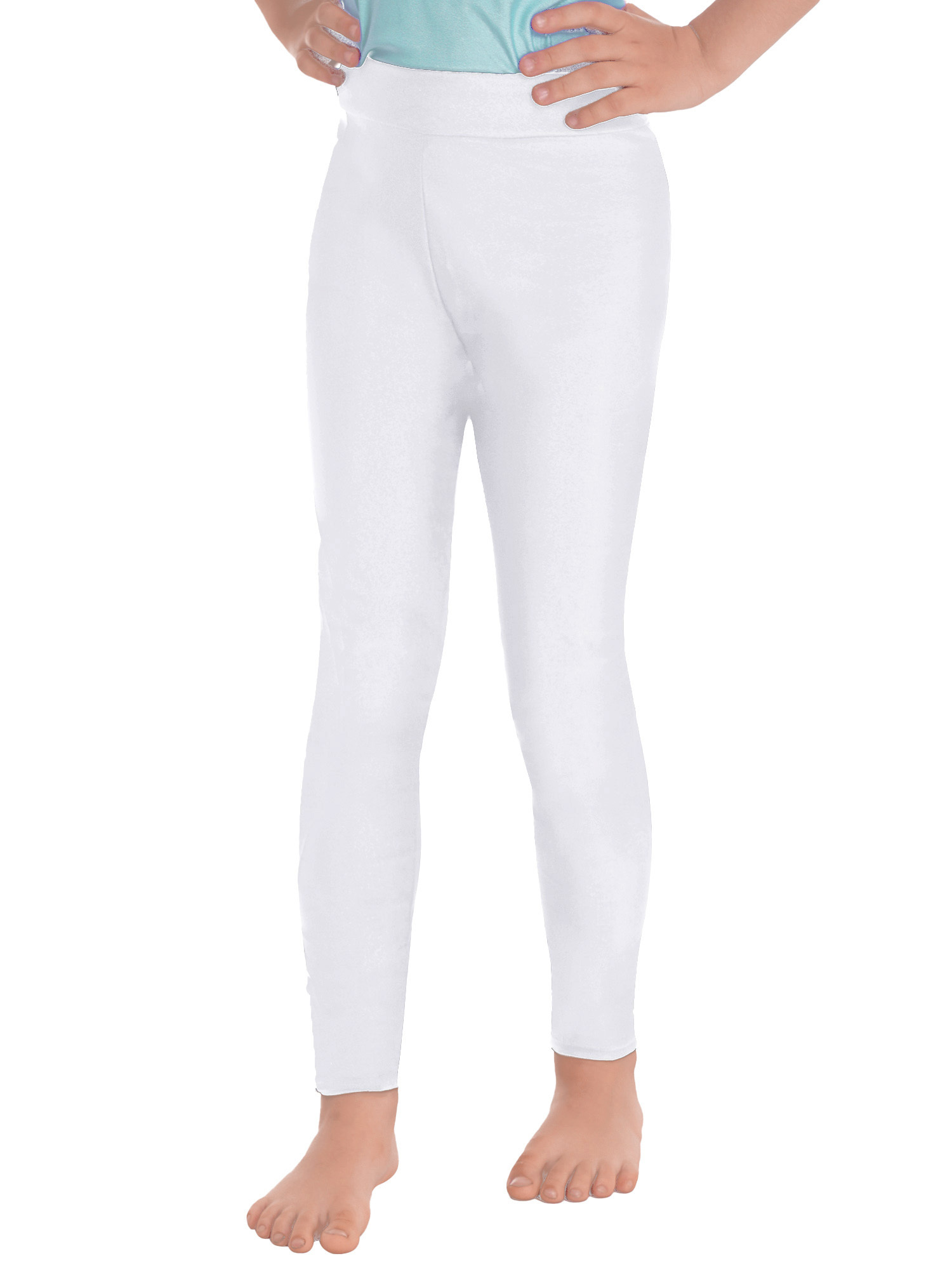 inhzoy Kids Girls Solid Leggings High Waist Full Length Strechy Tights Dancewear White 14 Walmart