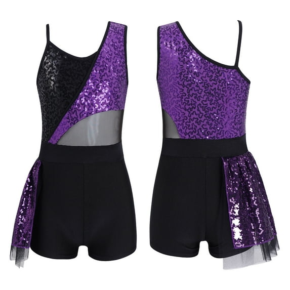 inhzoy Kids Girls Sparkle Sleevelesss Short Leotard Dance Bodysuit