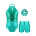 thumbnail image 1 of inhzoy Kids Girls Sparkling Sequins Ballet Ballerina Bodysuit BlueGreenSets 10, 1 of 4