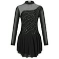thumbnail image 1 of inhzoy Kids Girls Sparkly Crystals Hollow Back Figure Ice Roller Skating Dress Black 10, 1 of 5