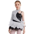 thumbnail image 1 of inhzoy Kids Girls Sparkly Gymnastics Leotard Ballet Tutu Dress Hip Hop Jazz Dancewear Silver 8, 1 of 7