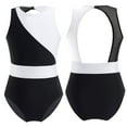thumbnail image 1 of inhzoy Kids Girls Stylish Sleeveless Mesh Patchwork Hollow Back Leotard Jumpsuit, 1 of 7