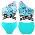 thumbnail image 1 of inhzoy Kids Girls Swimsuits Hawaiian Bikini Set One Shoulder Beach Sports Swimwear, 1 of 4