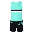 thumbnail image 1 of inhzoy Kids Girls Swimwear Racer Back Tank Top with Boyshort Tankini Set, 1 of 7