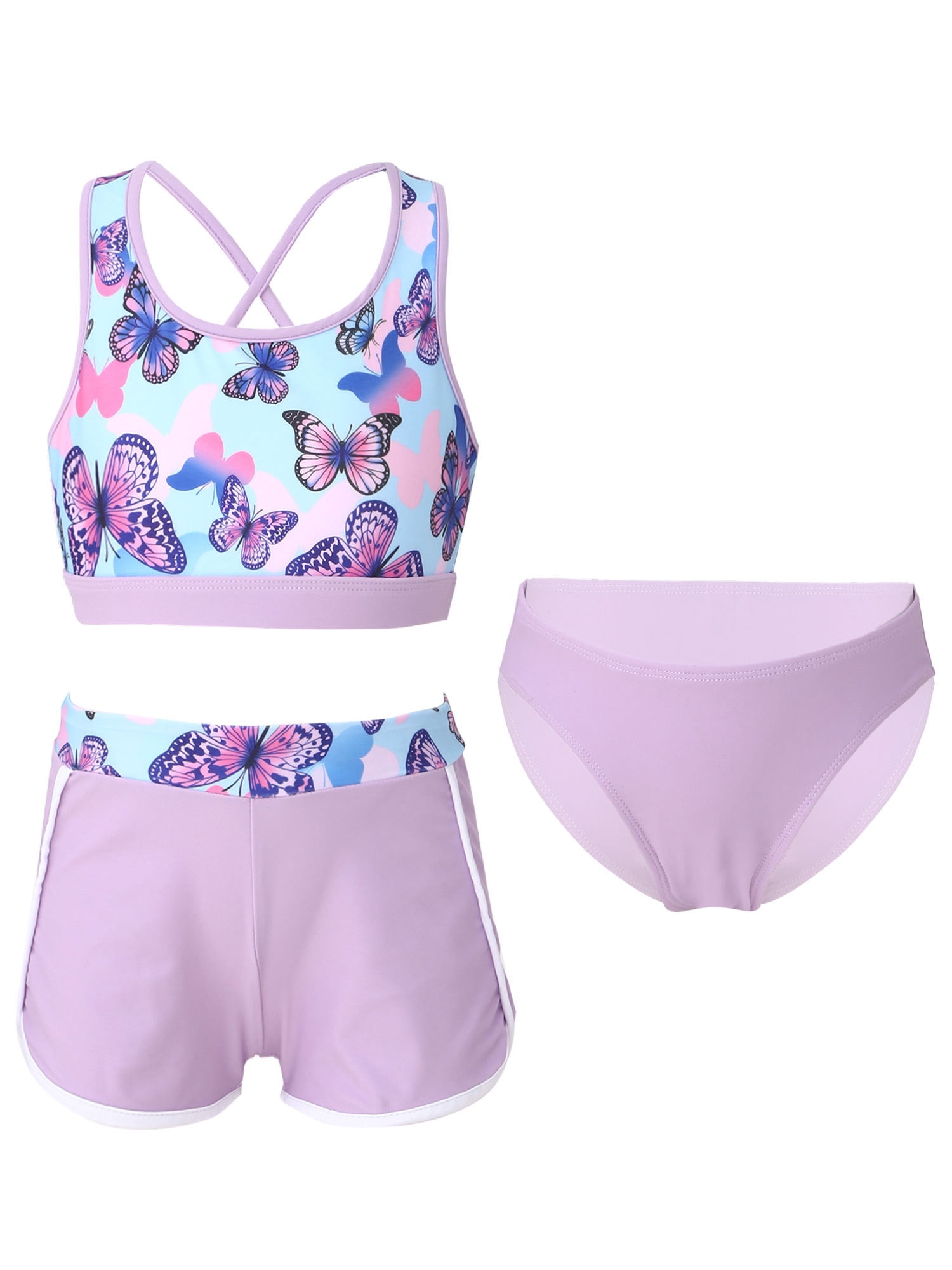 inhzoy Badpak voor kinderen, meisjes, uv-bescherming, tankini set
